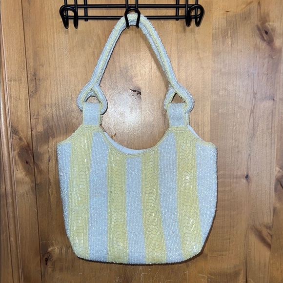Made In India | Stripped Beaded Shoulder Bag - Picture 1 of 8